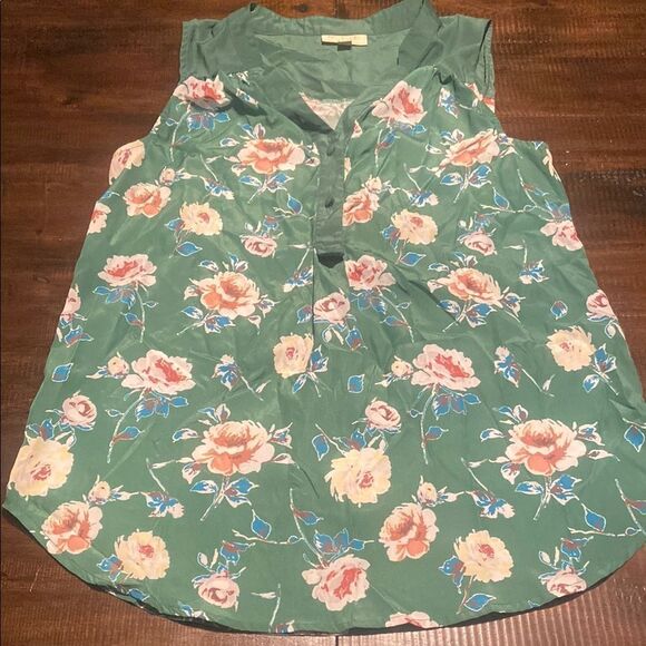 Floral Sleeveless Blouse green Mod Cloth M - Picture 1 of 6